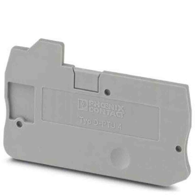 Phoenix Contact D-PTU 4 Series End Cover for Use with DIN Rail Terminal Blocks