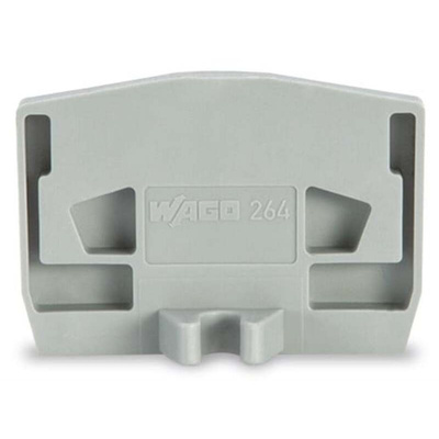 Wago 264 Series End and Intermediate Plate with Mounting Flange for Use with 264 Series Terminal Blocks
