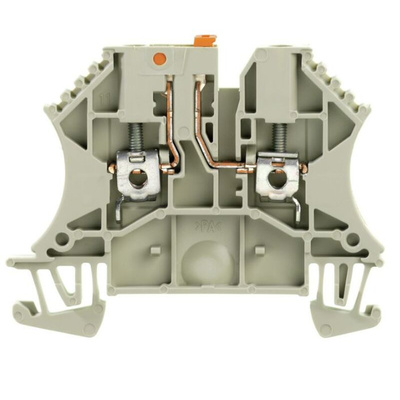 Weidmuller WTR Series Dark Beige Test Disconnect Terminal Block, 2.5mm², Single-Level, Screw Termination