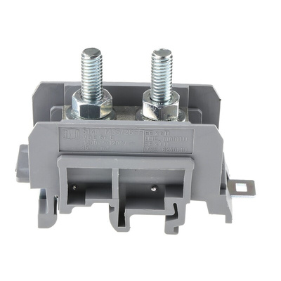Entrelec SNA Series Grey DIN Rail Terminal Block, 25mm², Single-Level, Bolt Termination