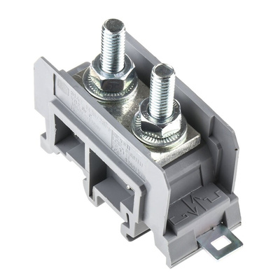 Entrelec SNA Series Grey DIN Rail Terminal Block, 25mm², Single-Level, Bolt Termination