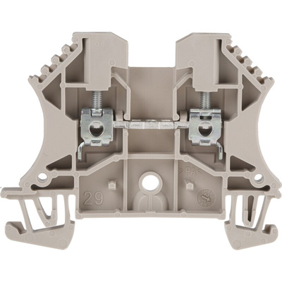 Weidmuller WDU Series Dark Beige Feed Through Terminal Block, 2.5mm², Single-Level, Screw Termination