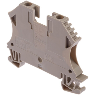 Weidmuller WDU Series Beige Feed Through Terminal Block, 4mm², Single-Level, Screw Termination, ATEX