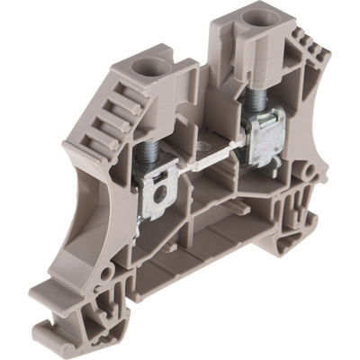 Weidmuller WDU Series Brown Feed Through Terminal Block, 6mm², Single-Level, Screw Termination, ATEX