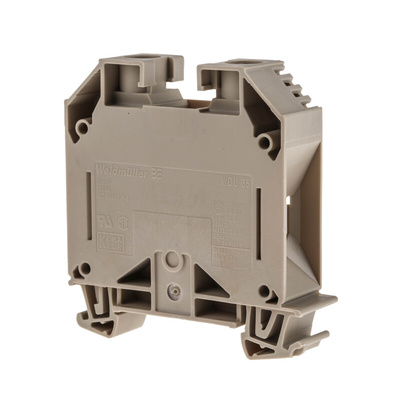 Weidmuller WDU Series Brown Feed Through Terminal Block, 35mm², Single-Level, Screw Termination, ATEX