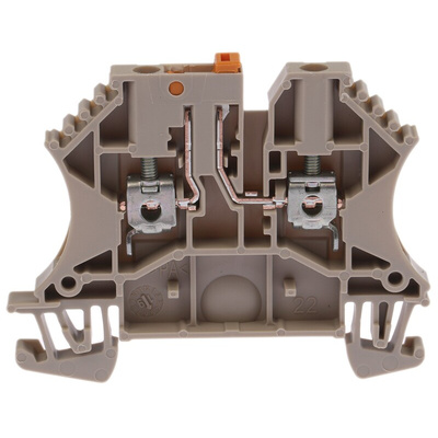 Weidmuller WTR Series Brown Disconnect Terminal Block, 2.5mm², Single-Level, Screw Termination