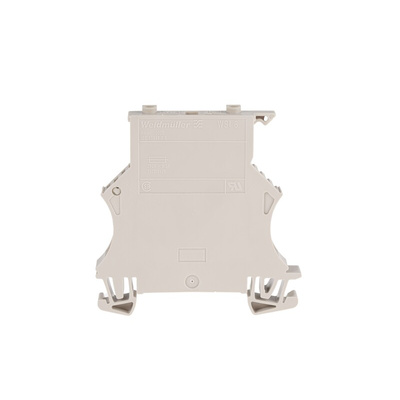 Weidmuller WSI Series Dark Beige Fused DIN Rail Terminal, 6mm², Single-Level, Screw Termination, Fused