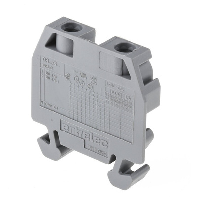 Entrelec SNA Series Grey DIN Rail Terminal Block, 4mm², Single-Level, Screw Termination