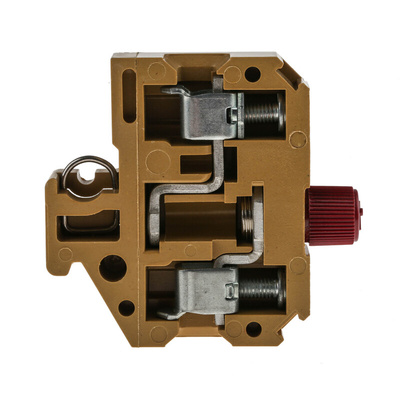 Weidmuller SAKS Series Yellow Fused DIN Rail Terminal, Single-Level, Screw Termination, Fused