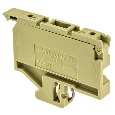 Weidmuller ASK Series Brown Fused DIN Rail Terminal, Single-Level, Screw Termination, Fused