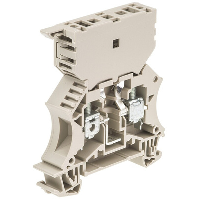 Weidmuller WSI Series Brown Fused DIN Rail Terminal, Single-Level, Screw Termination, Fused