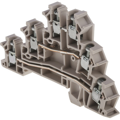 Weidmuller DLD Series Brown Feed Through Terminal Block, 2.5mm², Triple-Level, Screw Termination