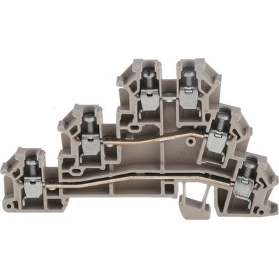 Weidmuller DLD Series Brown Feed Through Terminal Block, 2.5mm², Triple-Level, Screw Termination