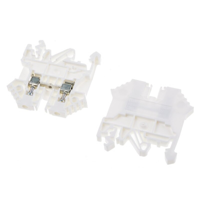 RS PRO White DIN Rail Terminal Block, 0.2 → 2.5mm², Single-Level