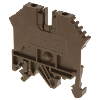 RS PRO Brown Feed Through Terminal Block, 0.2 → 2.5mm², Single-Level