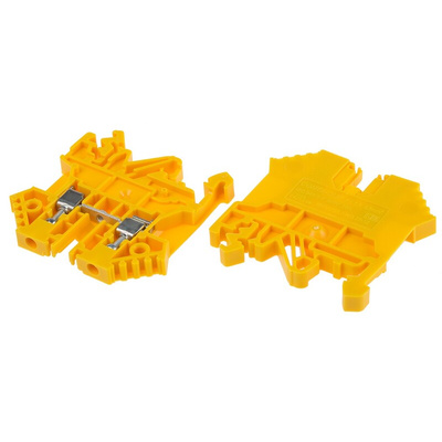 RS PRO Yellow DIN Rail Terminal Block, 0.2 → 2.5mm², Single-Level