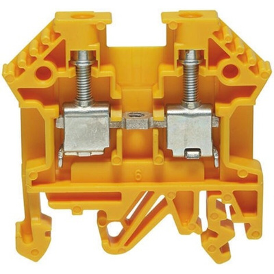 RS PRO Yellow DIN Rail Terminal Block, 0.2 → 4mm²