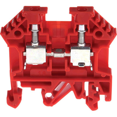 RS PRO Red DIN Rail Terminal Block, 0.2 → 4mm², Single-Level
