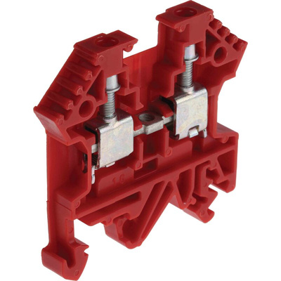 RS PRO Red DIN Rail Terminal Block, 0.2 → 4mm², Single-Level