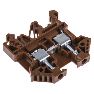 RS PRO Brown DIN Rail Terminal Block, 0.2 → 4mm², Single-Level