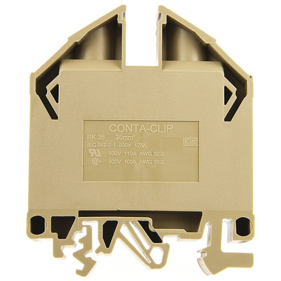RS PRO Brown DIN Rail Terminal Block, 2.5 → 35mm²