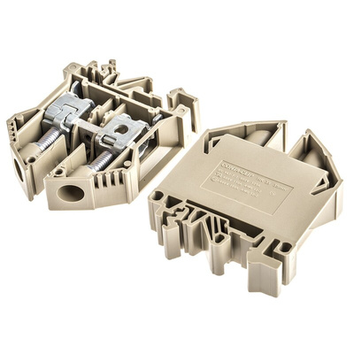 RS PRO Brown DIN Rail Terminal Block, 2.5 → 35mm²