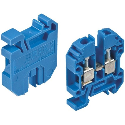 RS PRO Blue DIN Rail Terminal Block, 0.2 → 4mm²
