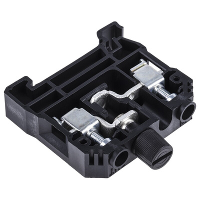 RS PRO Black Fused DIN Rail Terminal, 0.5 → 10mm², Screw Termination, Fused