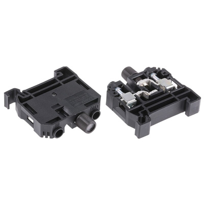 RS PRO Black Fused DIN Rail Terminal, 0.5 → 10mm², Screw Termination, Fused