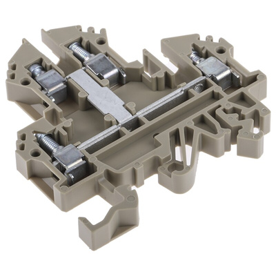 RS PRO Brown DIN Rail Terminal Block, 0.2 → 4mm², Double-Level, Screw Termination