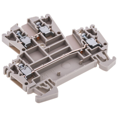 Weidmuller WDK Series Dark Beige Double Level Terminal Block, 2.5mm², Double-Level, Screw Termination