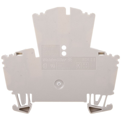 Weidmuller WDK Series Dark Beige Double Level Terminal Block, 2.5mm², Double-Level, Screw Termination