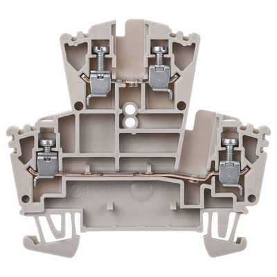 Weidmuller WDK Series Dark Beige Double Level Terminal Block, 2.5mm², Double-Level, Screw Termination