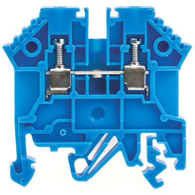 RS PRO Blue DIN Rail Terminal Block, 0.2 → 2.5mm², Screw Termination