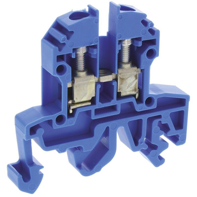 RS PRO Blue DIN Rail Terminal Block, 0.2 → 4mm², Screw Termination