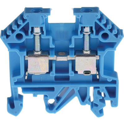 RS PRO Blue Feed Through Terminal Block, 0.2 → 4mm², Screw Termination