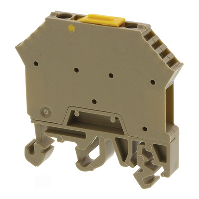 RS PRO Brown DIN Rail Terminal Block, 0.5 → 5mm², Screw Termination