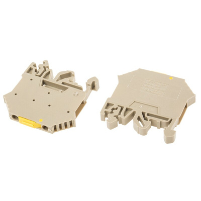 RS PRO Brown DIN Rail Terminal Block, 0.5 → 5mm², Screw Termination