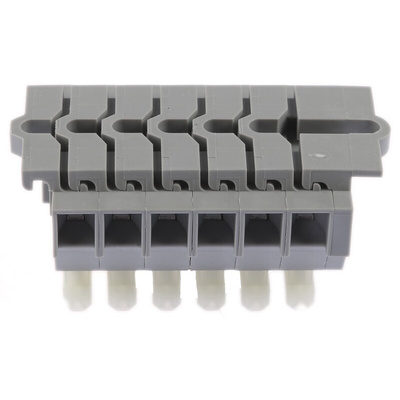 Wago 261 Series Grey Terminal Strip, 2.5mm², Single-Level, Cage Clamp Termination