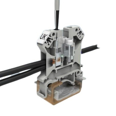 Phoenix Contact UK 2.5 N Series Grey DIN Rail Terminal Block, 0.2 → 2.5mm², Single-Level, Screw Termination, ATEX