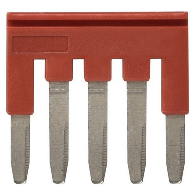 XW5S Short Bar for use with XW5G-P2.5-5 Grounding Terminal Block, XW5T-P2.5-5 Feed Through Terminal Block