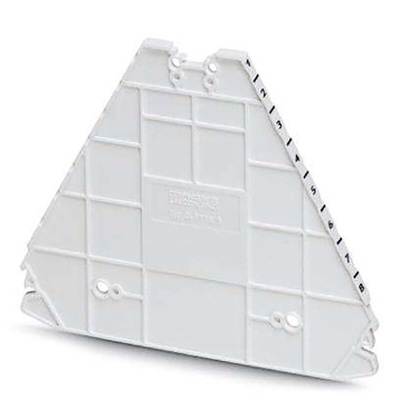 Phoenix Contact D-PTRV 8 WH 1-8 Series End Cover for Use with DIN Rail Terminal Blocks