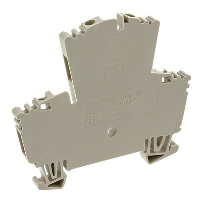 Weidmuller WDK Series Dark Beige Double Level Terminal Block, 2.5mm², Double-Level, Screw Termination, ATEX, IECEx