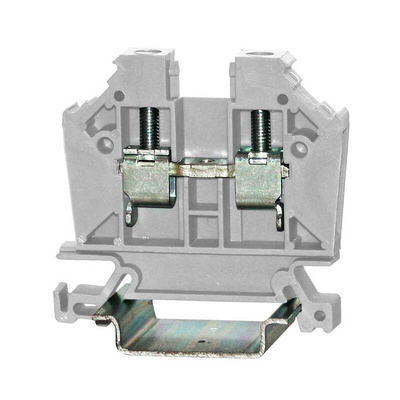 RS PRO Grey Feed Through Terminal Block, Single-Level, Cage Clamp Termination