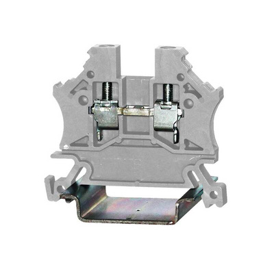 RS PRO Grey Feed Through Terminal Block, Single-Level, Cage Clamp Termination