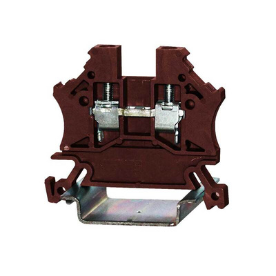 RS PRO Brown Feed Through Terminal Block, Single-Level, Cage Clamp Termination