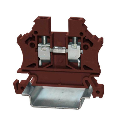 RS PRO Brown Feed Through Terminal Block, Single-Level, Cage Clamp Termination