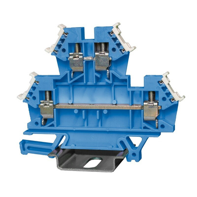 RS PRO Blue Feed Through Terminal Block, 2-Level, Cage Clamp Termination