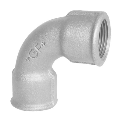 Georg Fischer Malleable Iron Fitting Short Elbow, 1 in BSPP Female (Connection 1), 1 in BSPP Female (Connection 2)
