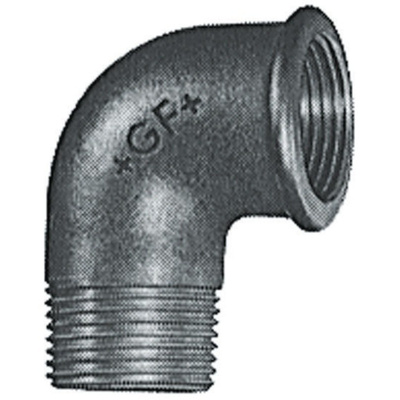 Georg Fischer Malleable Iron Fitting Elbow, 1/4 in BSPT Male (Connection 1), 1/4 in BSPP Female (Connection 2)